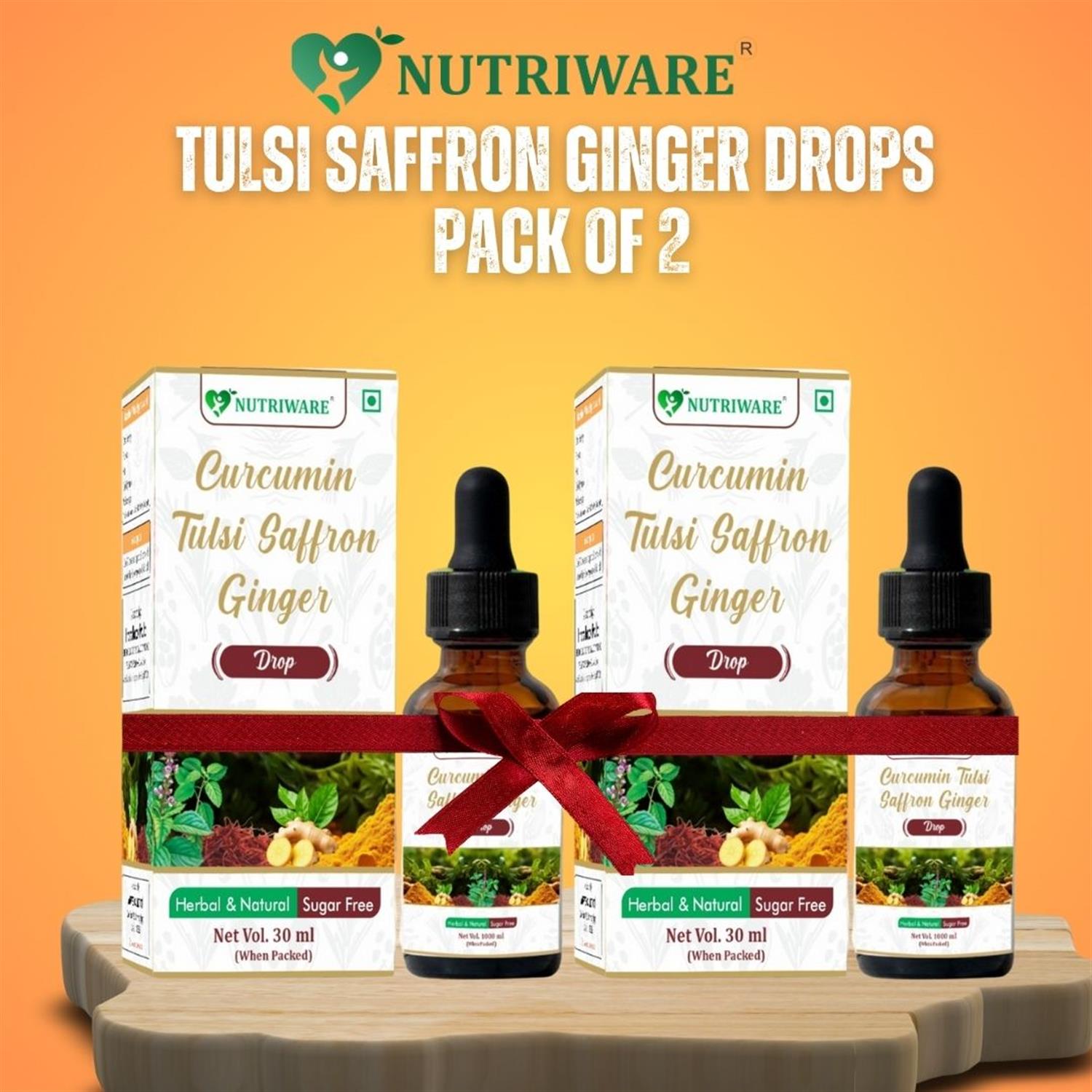 Tulsi Saffron Ginger Drops pack of 2