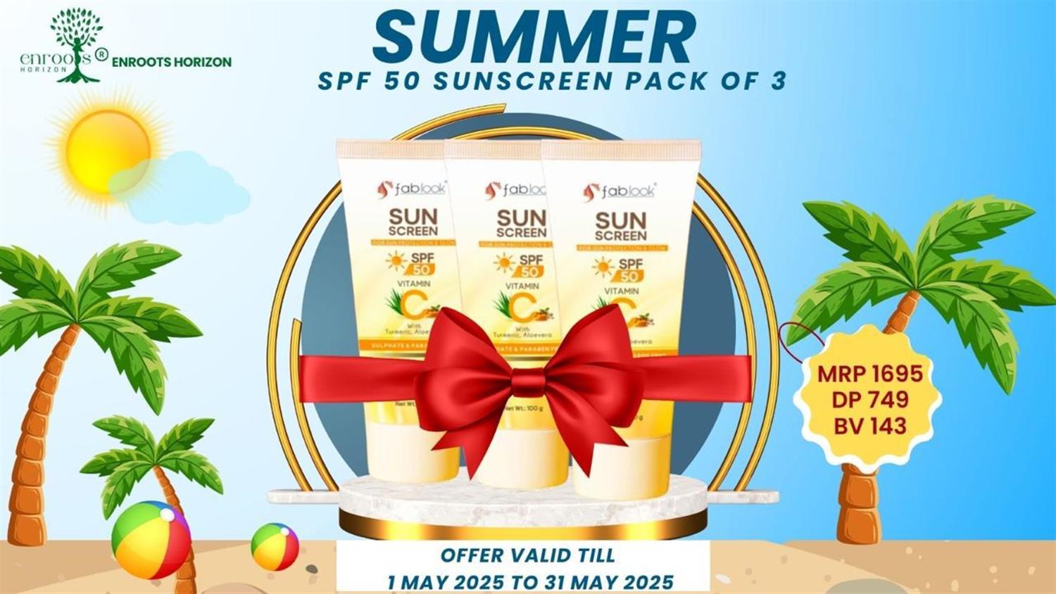 SPF 50 SUNSCREEN Pack of 3